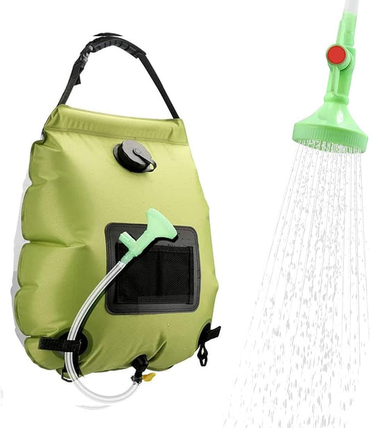 Solar Shower Bag, Solar Heating Camping Shower Bag, 5Gal(20L) Portable Camping Shower Bag, with Removable Hose and On-Off Switchable Shower Head, for Outdoor Traveling/Climbing/Hiking/Beach/Swimming
