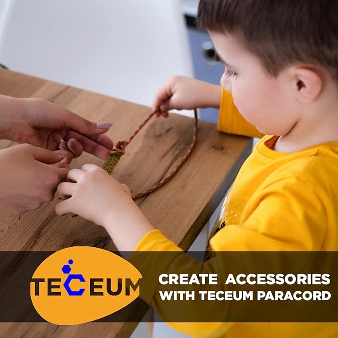 TECEUM Heavy Duty Rope 1000 – 1000ft / 200ft / 100ft / 50ft – 40+ Colors – Utility Rope for Survival & Camping Gear – Nylon String, Camping Rope, para Cord, Utility Nylon Rope, Tent Cord