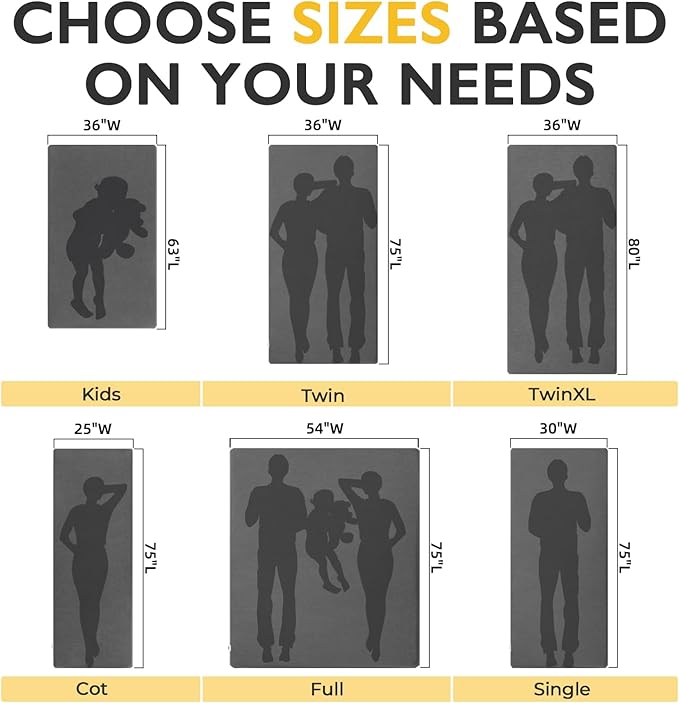 Sleeping Pad for Adults, Comfortable Thick Floor Sleeping Mats for Car Truck Tent with Removable Travel Bag