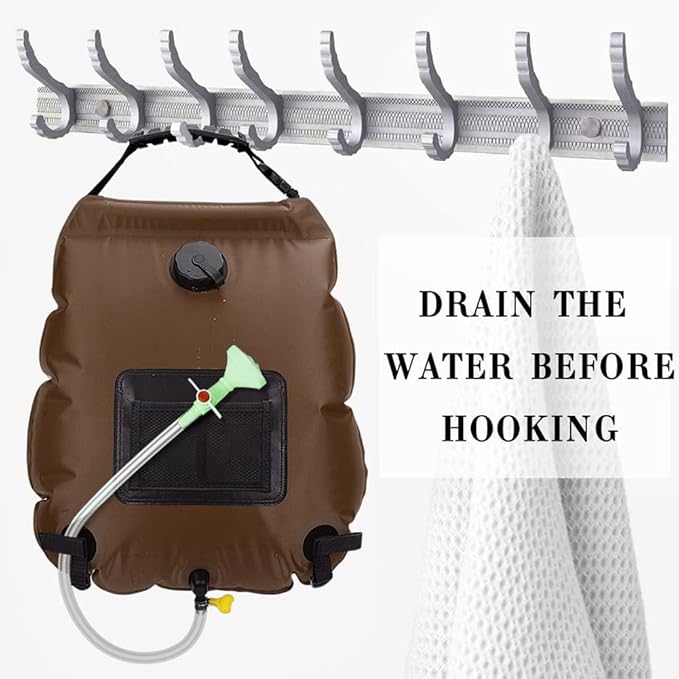 Solar Shower Bag | 5 Gal/20L Solar Heating Camping Shower Bag | Removable Hose | On-Off Switchable Shower Head | Ducha Portatil | Traveling Shower | Portable Shower for Beach Swimming, Hiking