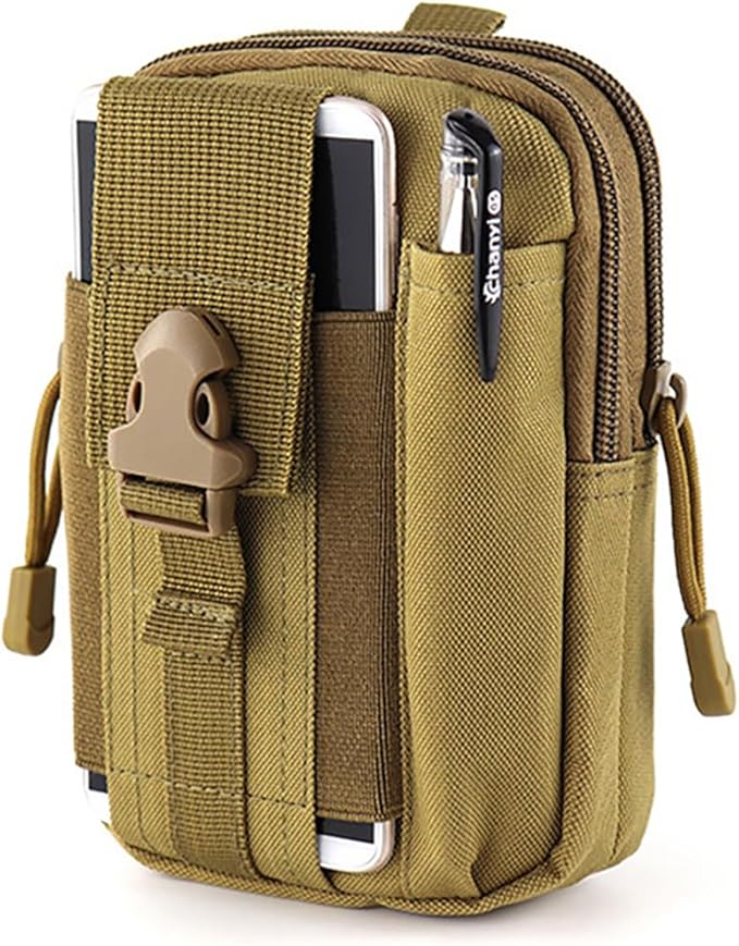 Tactical Molle Pouch, Universal EDC Waist Bag Pouches, Outdoor Belt Bags Gear Tool Gadget Pocket with Cell Phone Holster