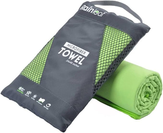 Rainleaf Microfiber Towel Perfect Travel & Gym & Camping Towel. Quick Dry - Super Absorbent - Ultra Compact - Lightweight. Suitable for Trip, Beach, Shower, Backpacking, Pool