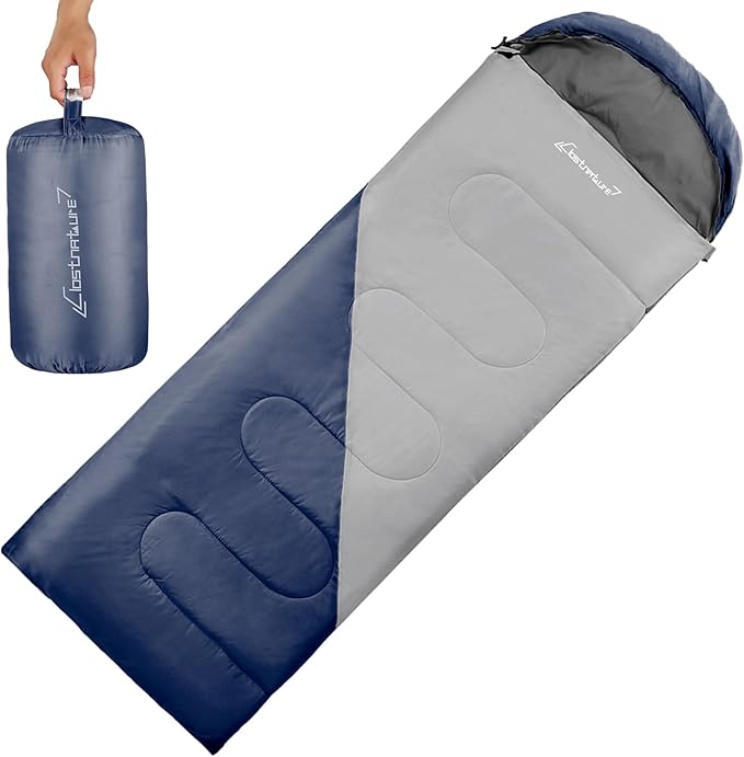 Clostnature Sleeping Bag for Adults and Kids - Lightweight Camping Sleeping Bag for Girls, Boys, Youths, Ultralight Backpacking Sleeping Bag for Cold Weather - Compression Sack Included(Right Zipper)