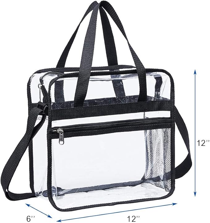 Clear Bag Stadium Approved, Security Approved Clear Tote Bag,12" x 12" x 6"
