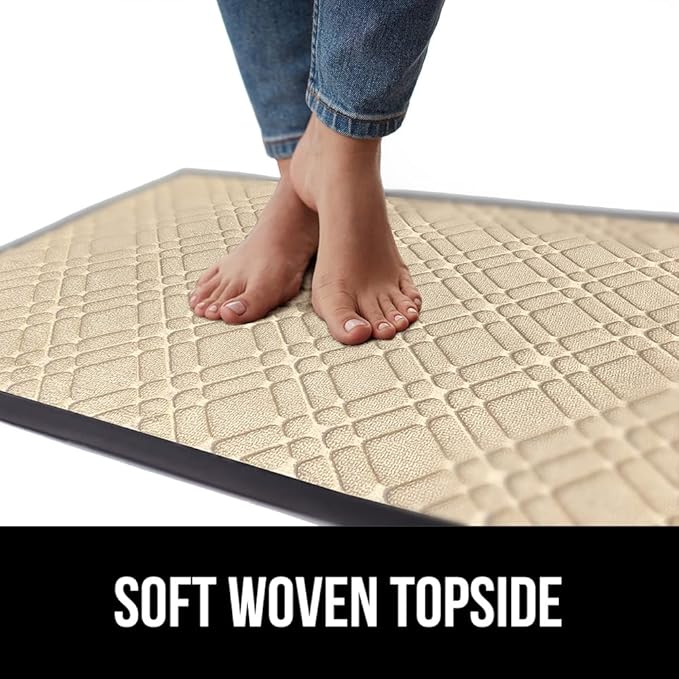 GORILLA GRIP 100% Waterproof All-Season WeatherMax Doormat, 23x35, Durable Natural Rubber, Stain and Fade Resistant, Low Profile, Indoor Outdoor Door Mats, Easy Clean Patio Entrance Mat, Modern Latte