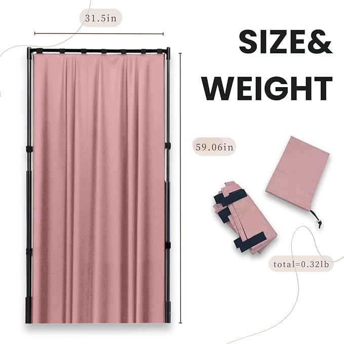 Privacy Curtain for Dance Bag, 59" x 31.5" Portable Dance Privacy Curtain, Dancer Accessories Privacy Partition Screen with Storage Bag,Backstage Changing Room Curtain for Competition & Rehearsal
