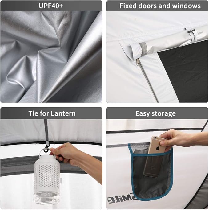 EchoSmile Camping Instant Pop Up Tent, 2/4/6/8/10 Person, Water Resistant Dome, Easy Setup for Camping Hiking and Outdoor, Portable with Carry Bag, 3 Season