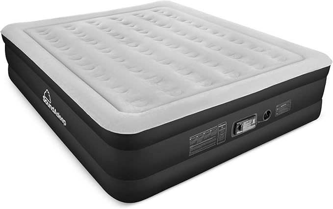 SoundAsleep Dream Series Luxury Air Mattress with ComfortCoil Technology & Built-in High Capacity Pump for Home & Camping- Double Height, Adjustable, Inflatable Blow Up, Portable - King Size