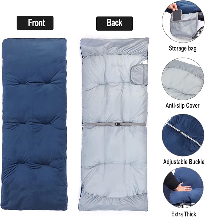 Sleeping Cot Pads (75" x 28") with Elastic Straps Portable for Outdoor & Hiking, Cotton Soft Thick Camping Cot Pad,Waterproof