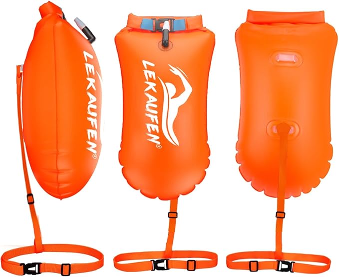 Swim Buoy for Open Water 2 Pack, 20L Swim Safety Float Waterproof Dry Bag for Swimmers Triathletes Kayakers Snorkelers, Swimming Pull Buoy for Safer Swim Training