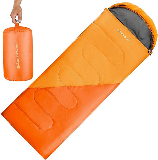 Clostnature Sleeping Bag for Adults and Kids - Lightweight Camping Sleeping Bag for Girls, Boys, Youths, Ultralight Backpacking Sleeping Bag for Cold Weather - Compression Sack Included(Left Zipper)