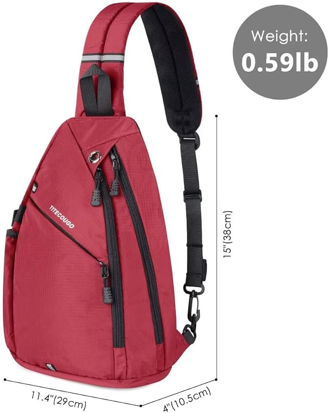 TITECOUGO Sling Bag Crossbody Shoulder Outdoor Travel Hiking Backpack for Women & Men