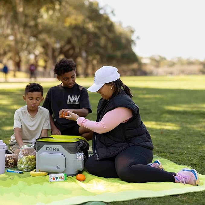 CORE Magnetic Leak Proof Soft Cooler with Waterproof Zipper | Insulated Bag Portable Ice Chest Box | Best Soft Cooler for Food & Beverages for Tailgating, Car Camping, Travel, and Family Beach Picnics