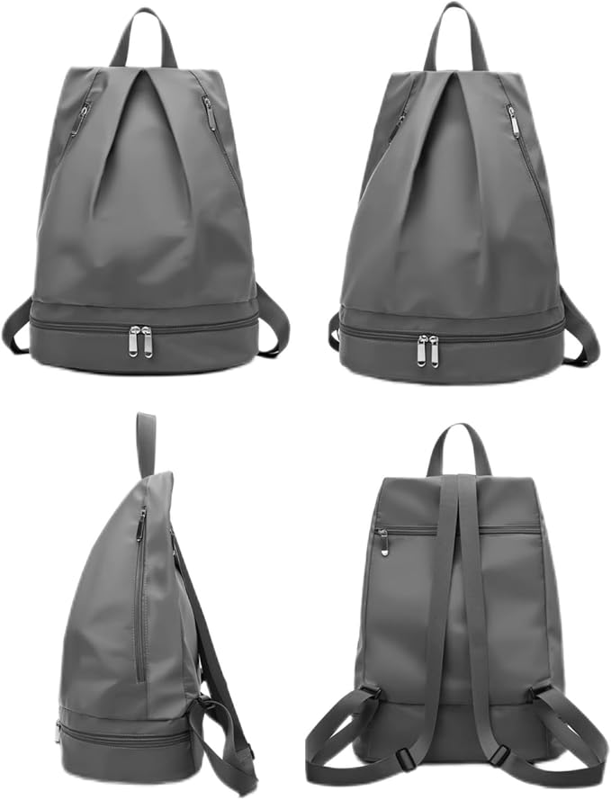 Swimming Bag Dry Wet Separation Female Sports Fitness Bag Waterproof Travel Storage Bag Yoga Bag Travel Backpack (black)