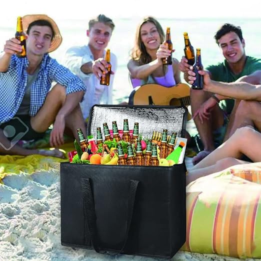 Casserole Carrier for Hot or Cold Food, Insulated Bag Lasagna Lugger Tote for Potluck Parties/Picnic/Cookouts, Fits 9"x13" Baking Dish Black Keep Food warmPans lid and Carrying case Container Heat