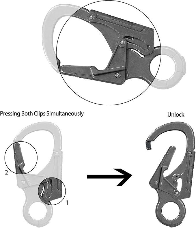 Ahiller Muscular Carabiner Hook，3.1" Alloy Thick Keychain Clip for Man, Outdoor Camping, Hiking Accessories, Key Ring