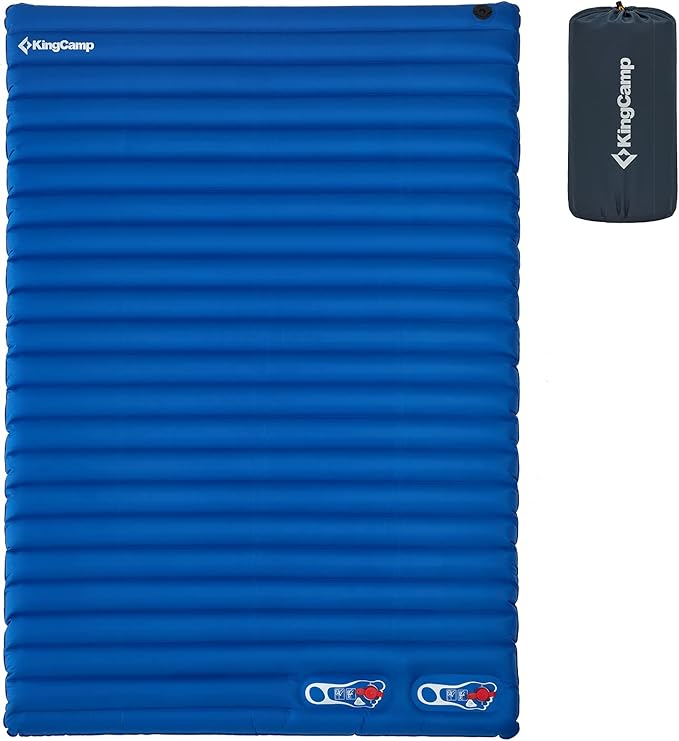 KINGCAMP Double Sleeping Pad, Comfortable Extra Thick 3.9in Camping Mattress 2 Person, Lightweight Inflatable Air Mat for Backpacking, Hiking, Tent