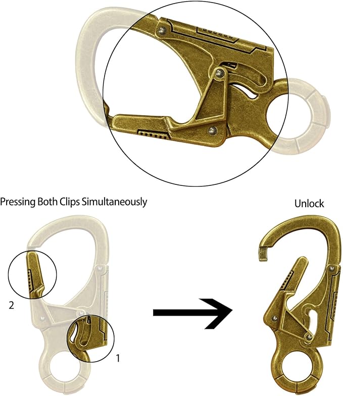 Ahiller Muscular Carabiner Hook，3.1" Alloy Thick Keychain Clip for Man, Outdoor Camping, Hiking Accessories, Key Ring