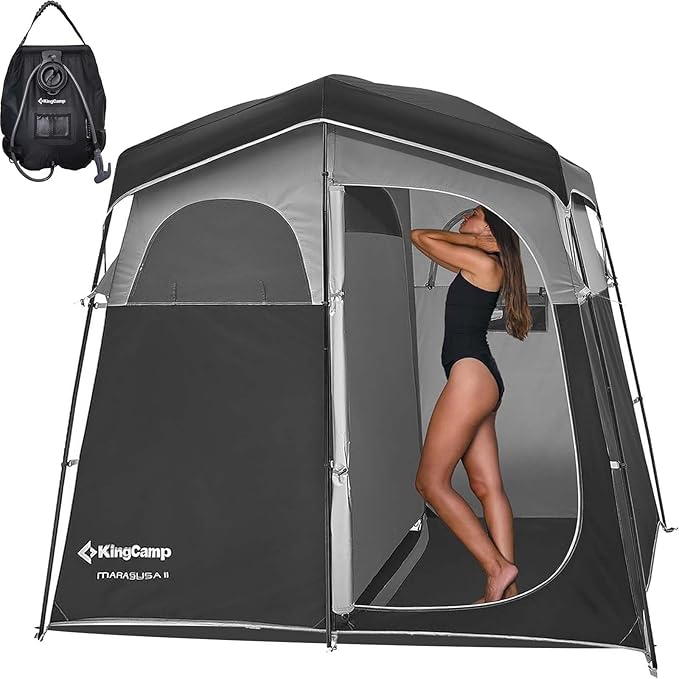 KingCamp Shower Tent, Portable Privacy Tent Outdoor Camping 1/2 Room Toilet Tents with Shower Bag & Dressing Room for Travel Beach Tailgate
