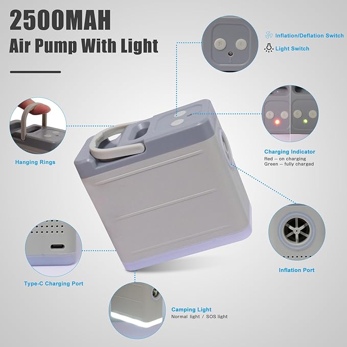 Self Inflating Sleeping Pad with Electric Pump, 4" Thick Ultralight Memory Foam Camping Mattress, Telescopic & Compact, Fast Inflate Insulated Camping Air Mats for Car Travel/Tent/Cot,Green