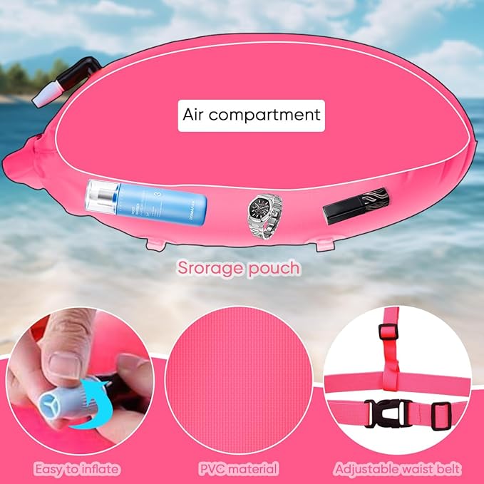 Swim Buoy for Open Water, High-Visibility Swim Safety Float Waterproof Dry Bag for Swimmers Triathletes Kayakers Snorkelers, Swimming Open Water Buoy for Safer Swim Training