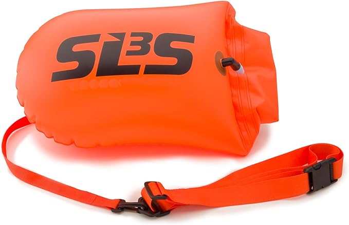 Swim Buoy for Open Water with Dry Bag - 20L Lightweight Floating Device with Built-in Waterproof Swimming Bag for Swimmers - Highly Visible Ocean Tow Float with Adjustable Waist Straps