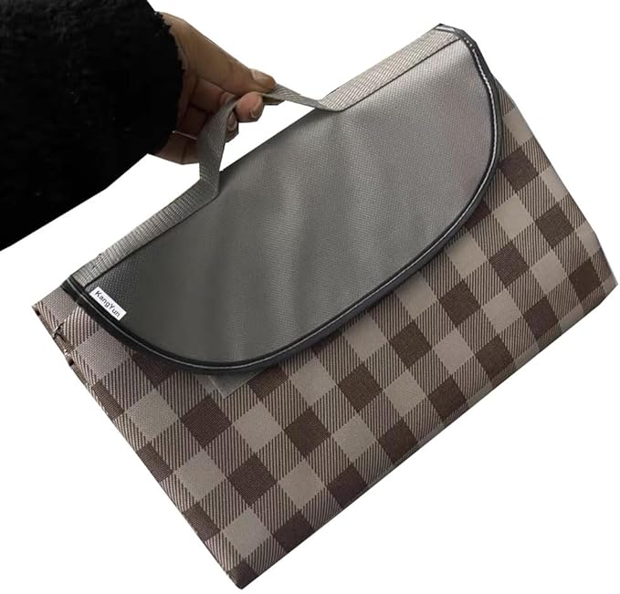 Extra Large Picnic Blanket Beach Blankets, Outdoor Foldable Waterproof Sand Mat for Beach Camping Hiking Travel Family Concerts Grass Park Music Festival Lawn Mats (Brown, 80x60inch)