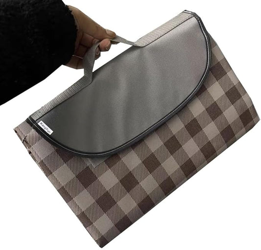 Outdoor Picnic Blanket, Foldable Waterproof Sand Beach Mat,Large 80x60in Beach Camping Hiking Travel Family Concerts Portable Beach Blankets (Brown)