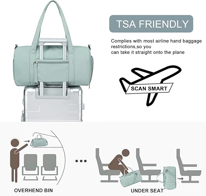 BLUBOON Duffle Bag Girls Kids Cute Gym Bag with Shoes Compartment & Wet Separation Waterproof Sports Overnight Travel Bag