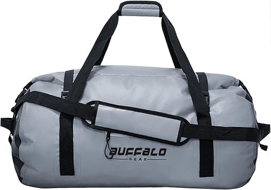 Buffalo Gear Waterproof Duffle Bag 40L 60L 80L Roll-top Dry Bag Heavy Duty Waterproof Duffel Travel Bag for Kayaking Rafting Boating Fishing Camping