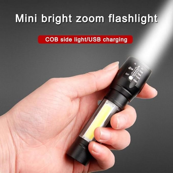 Mini USB Charging LED Flashlight Portable Strong Lights Zoom Torch Outdoor Camping Lamps Lantern Waterproof Flashlights (2)
