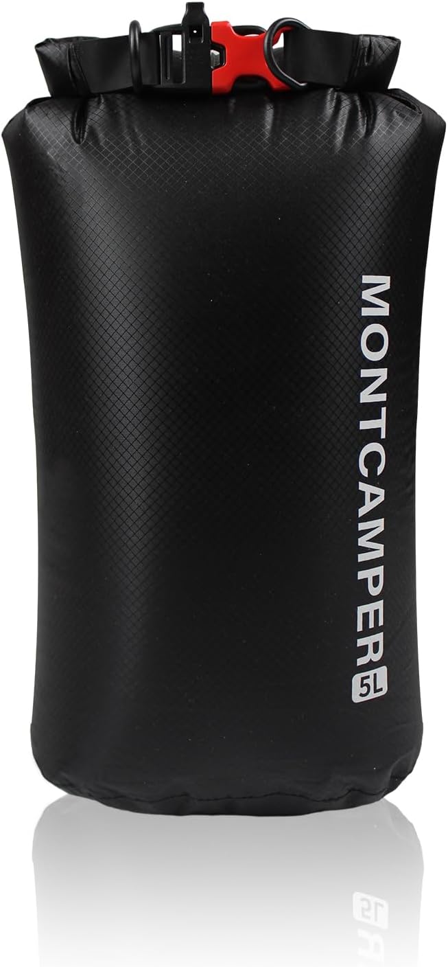 CORDURA Waterproof Dry Bag-Upgraded Tear-Resistant Roll Top Sack with Survival Whistle -Ultra-Light&Portable-Designed for High-Intensity Adventures-Keeps Gear Dry&Secure (5L/Black)