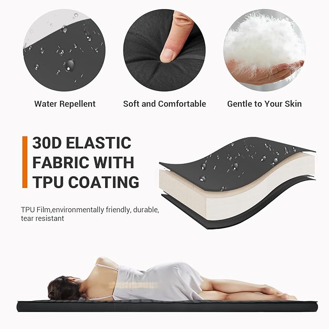 KingCamp Luxury 3D Insulated Double Self Inflating Camping Sleeping Pad, Portable Large Thick Self Inflatable Foam Air Mattress