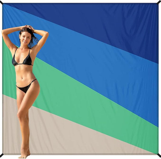 BYDOLL Beach Blanket 78''X81'' 4-7 Adults Oversized Lightweight Waterproof Sandproof Blanket for Beach Large Picnic Mat Travel Camping