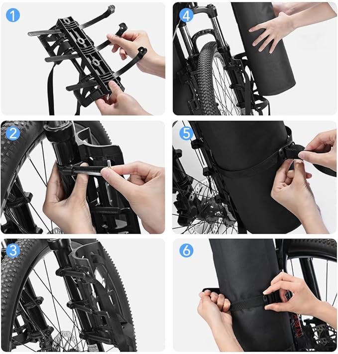 LIXADA 3L/7L Bike Fork Bag - Waterproof Dry Bag, Roll Top Design, Lightweight Bicycle Fork Bag, Portable Cycling Pack for Mountain & Road Bikes, Scooter