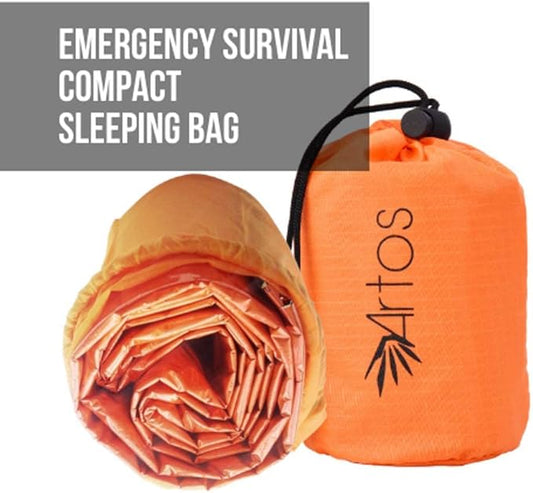 Artos Hooded Emergency Bivy Sack Survival Sleeping Bag| Thermal Blanket | Waterproof Breathable| for Camping, Hiking and Any Outdoor Activities.