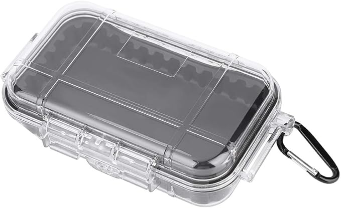 Small Waterproof Storage Case Shockproof Airtight Survival Box Storage Container Case Portable Airtight Carry Box Black Dry Storage Box