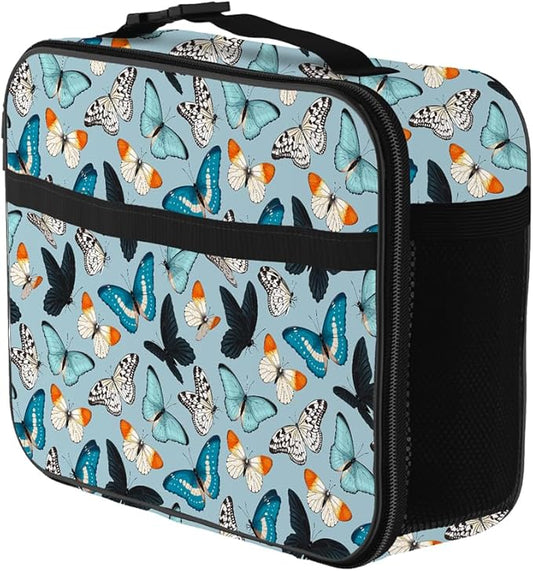 Butterfly Lunch Bag Reusable Insulated Lunch Box Keep Food Cooler Thermal Lunch Tote for Women Men