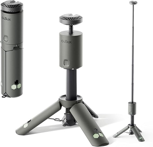 Camping Light Telescopic, Collapsible Magnetic Camping Lantern with 12000mAh Battery, Telescoping IPX6/IPX7 Waterproof Flashlights, Camping Lamp for Emergency, Camping, Hiking (Military Green)