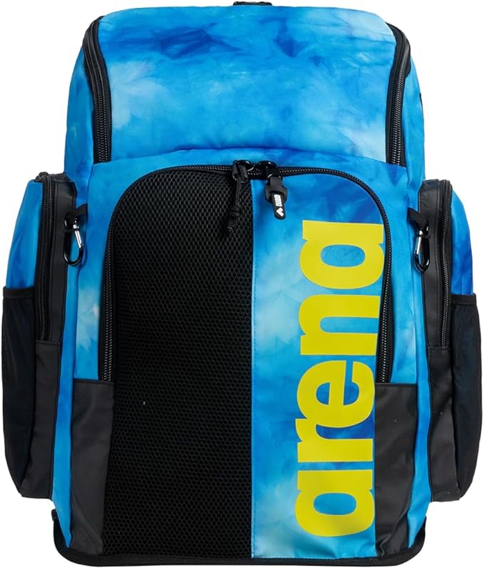 ARENA Spiky III Backpack 45 Swimming Athlete Sports Gym Rucksack Large Training Gear Equipment Swim Bag for Men and Women, 45 Liters, Blue/Multi