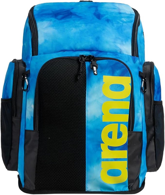 ARENA Spiky III Backpack 45 Swimming Athlete Sports Gym Rucksack Large Training Gear Equipment Swim Bag for Men and Women, 45 Liters, Blue/Multi