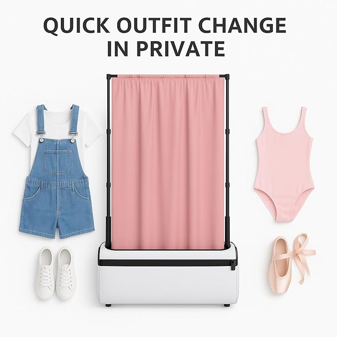 Privacy Curtain for Dance Bag, 59" x 31.5" Portable Dance Privacy Curtain, Dancer Accessories Privacy Partition Screen with Storage Bag,Backstage Changing Room Curtain for Competition & Rehearsal