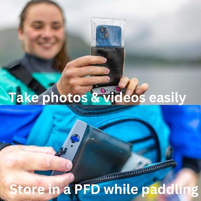 Aquapac Waterproof Phone Case, Small, Grey, Lanyard, iPhone and Android, Made in The UK, Hiking, Mountain Biking, Running Accessory, Travel Essential, 5 Year Warranty. IPX8 Certified to 30 ft deep.