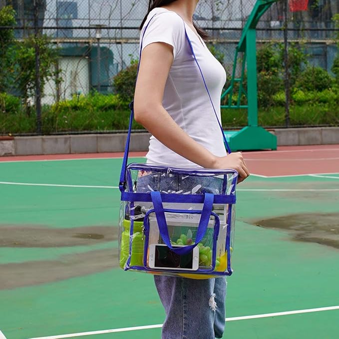 Clear Bag Stadium Approved,Stadium Security Travel & Gym Clear Tote Bags,12"x 6"x12"