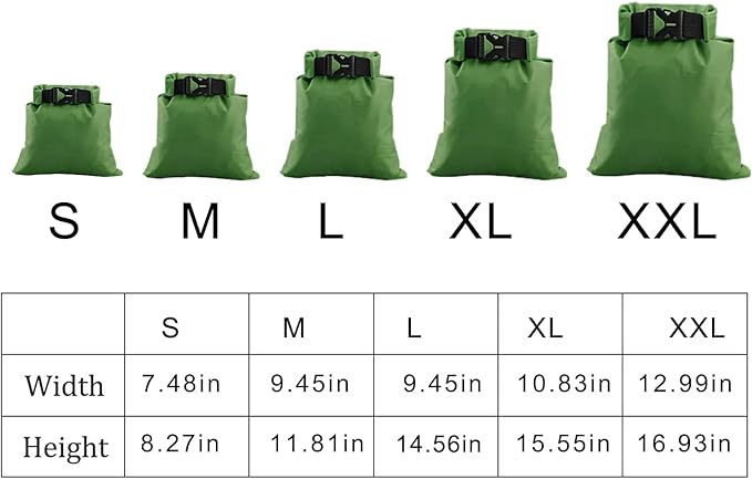 Pimoys 5 Pack Waterproof Dry Sacks, Lightweight Outdoor Dry Bags Ultimate Dry Bags for Kayaking Rafting Boating Camping (1.5L, 2.5L, 3.5L, 4.5L, 6L)