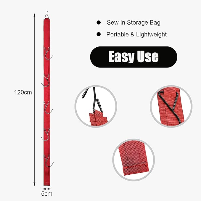 Hockey Drying Rack,Hockey Equipment Gear Drying Rack,Portable Sports Gear Organizer Hanging Straps with 5 Hooks,Ice Goalie Hockey Gifts For Boys Football Baseball Catcher.Outdoor Camping Must Haves