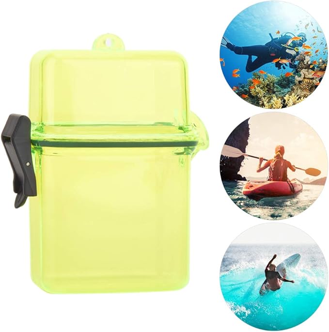 T best Diving Dry Box, Underwater Plastic Transparent Floating Watertight Case Waterproof Diving Sealing Dry Storage Box with Rope Hook for Surfing Canoe Kayak(Transparent Yellow)
