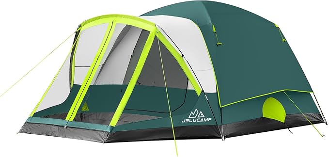 6/8 Person Large Waterproof Family Tents for Camping, Screened Camping Tent with Screen Porch, Bug-Free Relaxation & Easy Setup, Includes Rainfly & Carry Bag