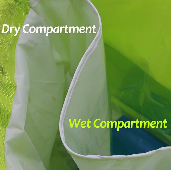 KIKIGOAL Dry Wet Separated Swimming Bag Portable Drawstring Backpack Waterproof Gym Sports Pool Beach Gear Bag