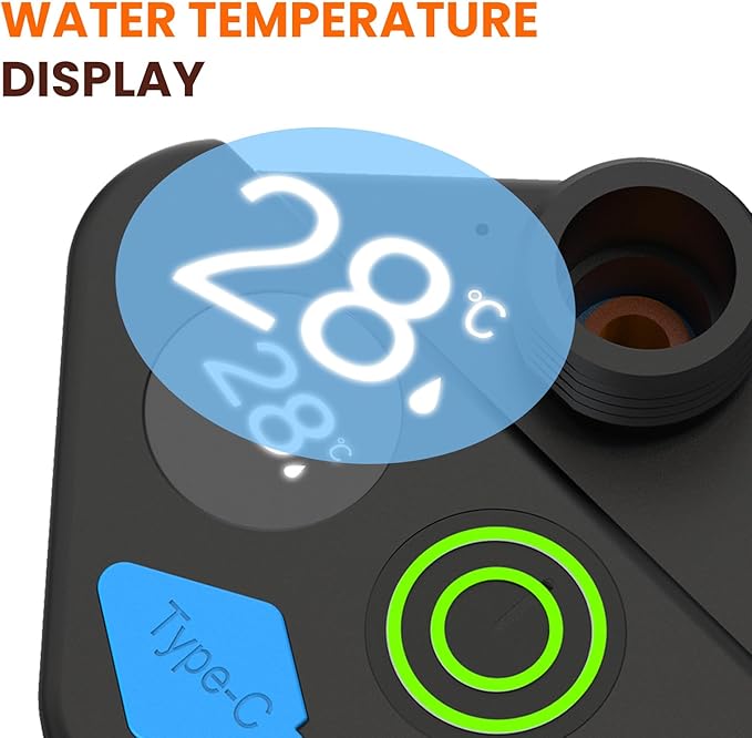 Portable Camping Shower Outdoor Camp Shower Pump,Upgrade Rechargeable Electric Shower Pump with Intelligent Digital Display Multiple Spray Modes for Camping, Hiking, Traveling,RV